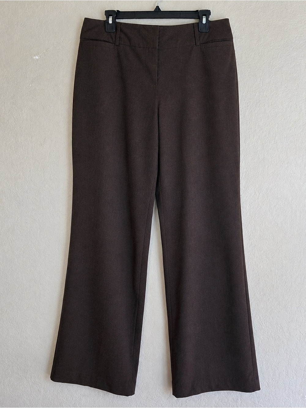 New York & Company 7th Avenue Pants Womens 12 Tall Brown Wide Leg Career Trouser